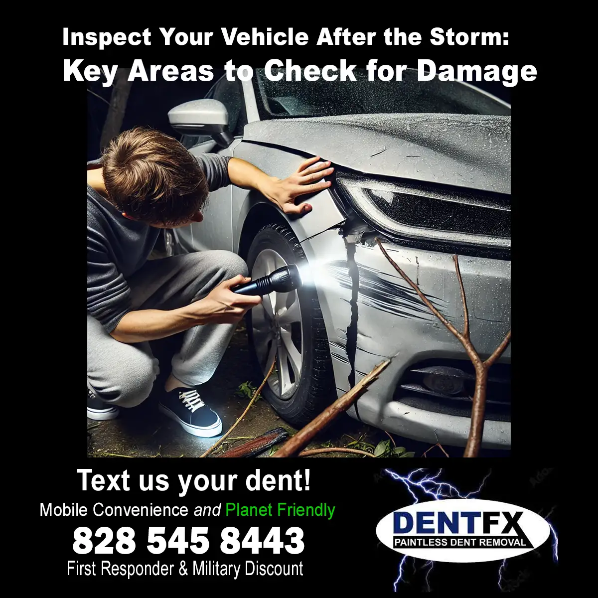 Inspect vehicle after storm