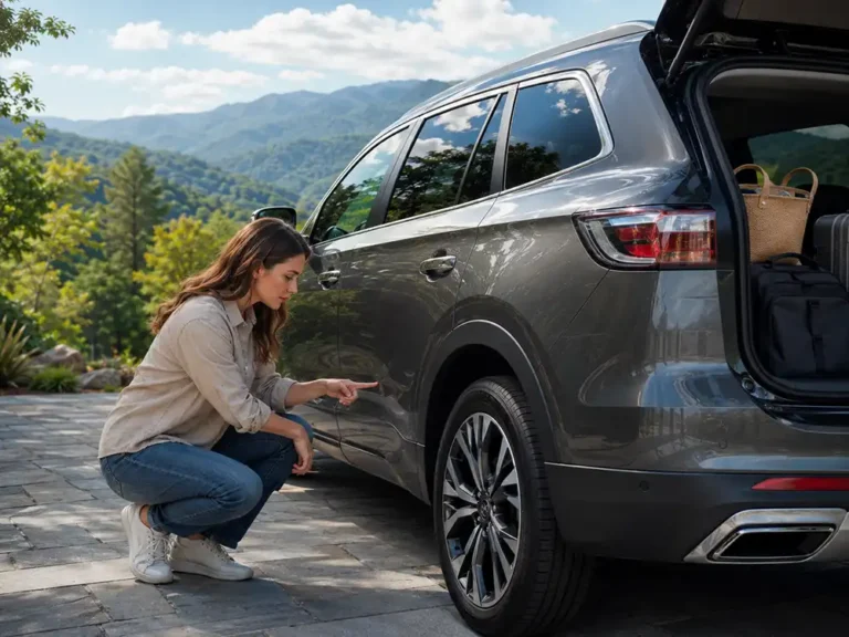 Vehicle checked for dents before summer road trip in Western North Carolina